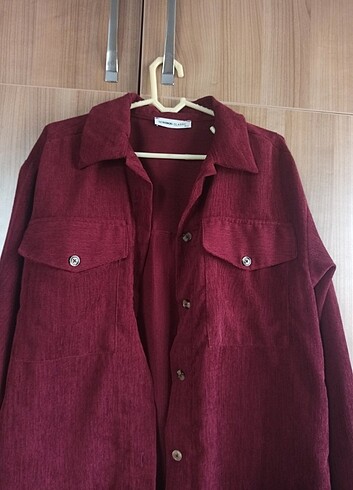 LC Waikiki Kadın Bordo Kadife Gömlek