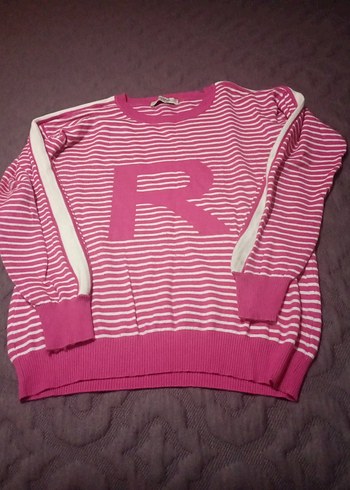 Çizgili, Uzun Kollu, Salaş Kadın Kazak - Görsel 6