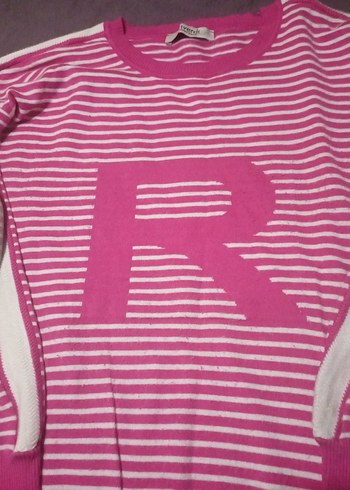 Çizgili, Uzun Kollu, Salaş Kadın Kazak - Görsel 7