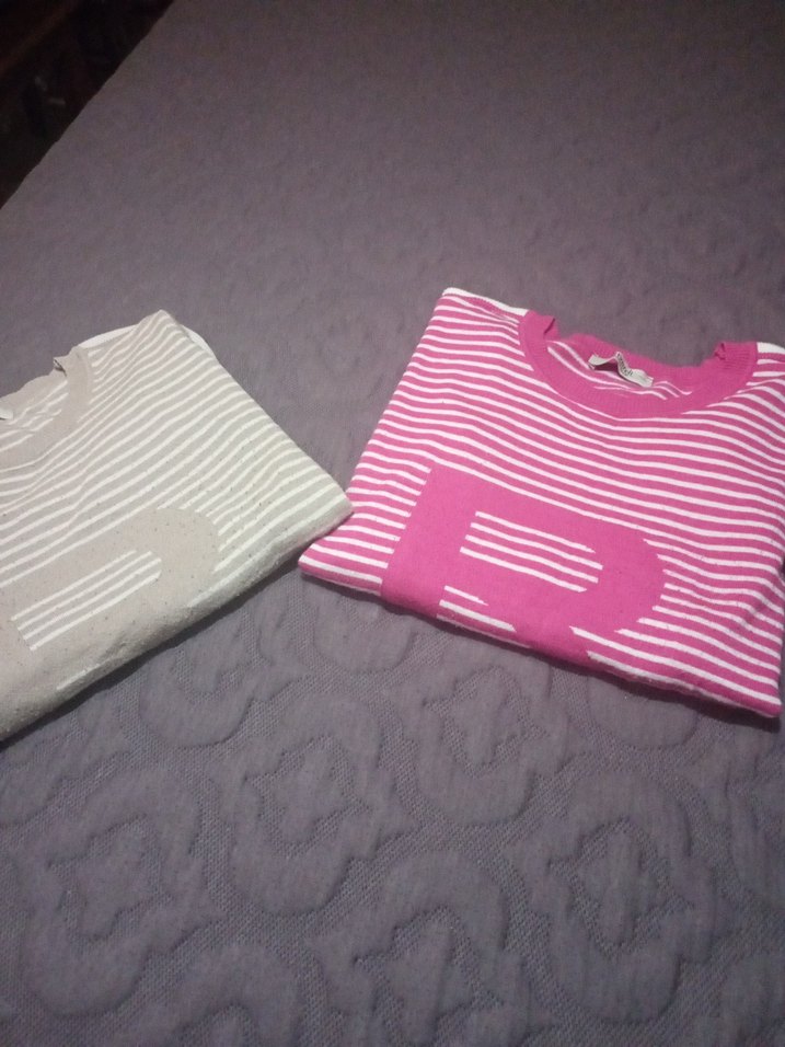 Çizgili, Uzun Kollu, Salaş Kadın Kazak - Görsel 4