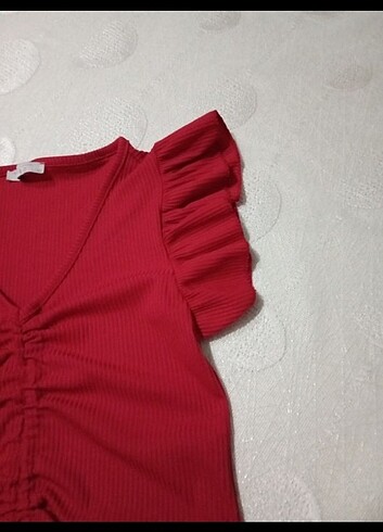 Vario Vayro kırmızı büzgülü bluz