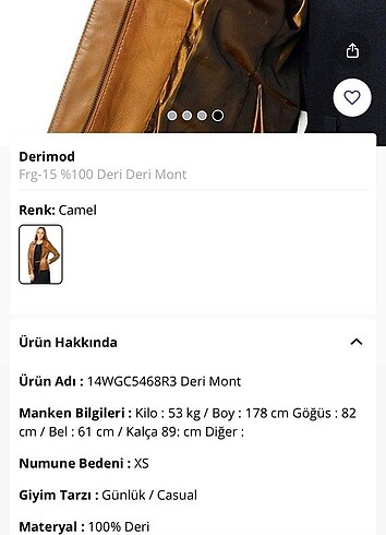 l Beden camel Renk Dermod deri mont