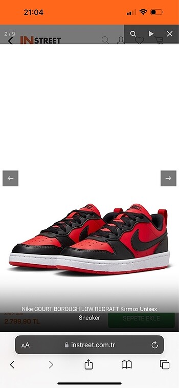 Nike Court Borough kırmızı