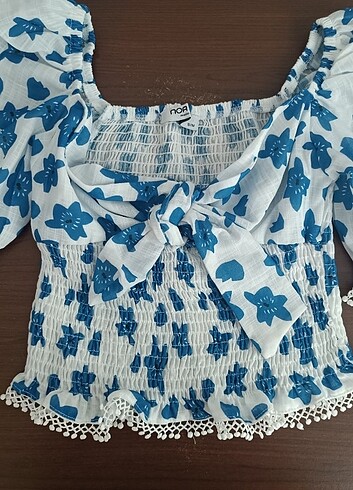 s Beden Mavi Çiçekli crop 