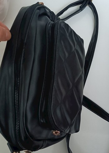 Siyah Deri Fermuarlı Kadın Çanta - Görsel 5