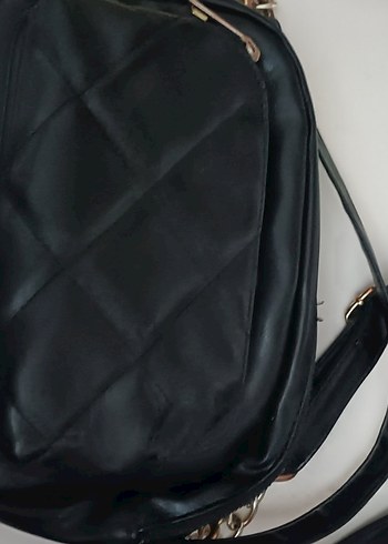 Siyah Deri Fermuarlı Kadın Çanta - Görsel 7