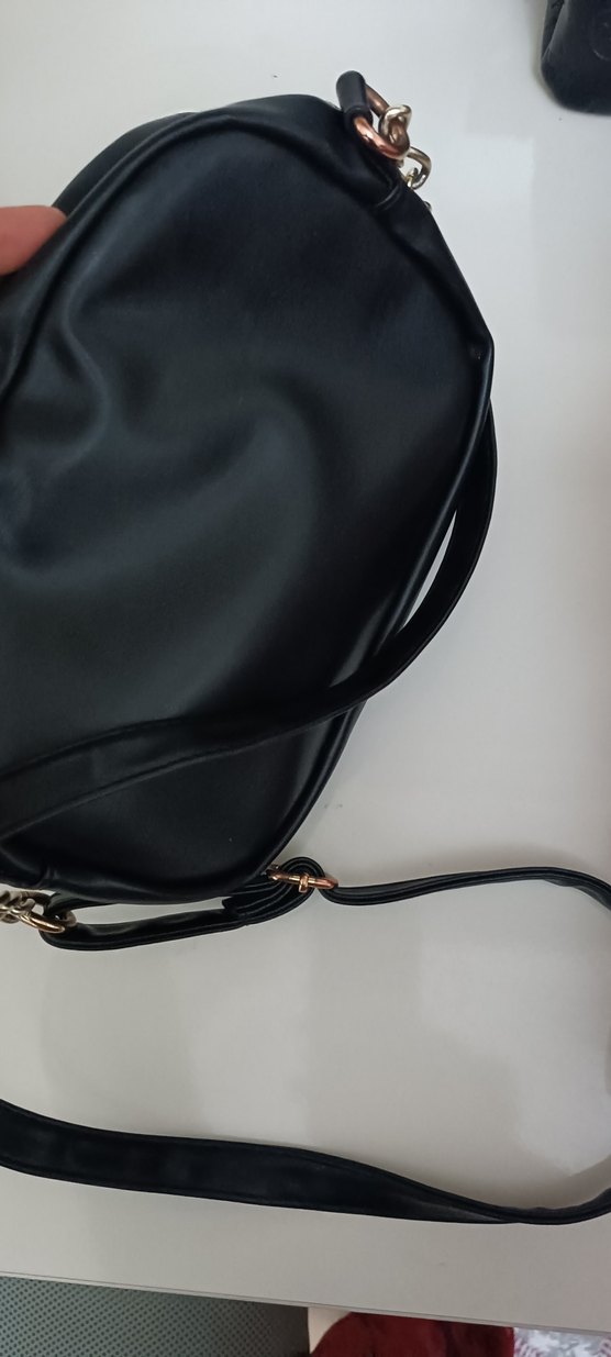 Siyah Deri Fermuarlı Kadın Çanta - Görsel 3