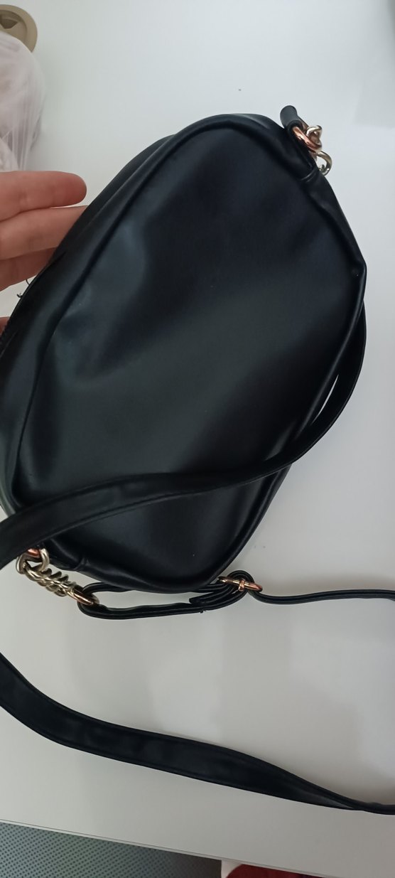 Siyah Deri Fermuarlı Kadın Çanta - Görsel 2