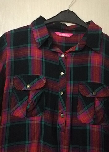 #kadın # ekose#gömlek tunik - Görsel 5