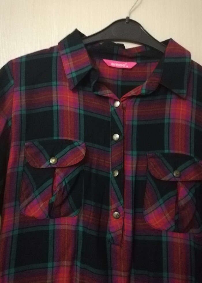 #kadın # ekose#gömlek tunik - Görsel 5