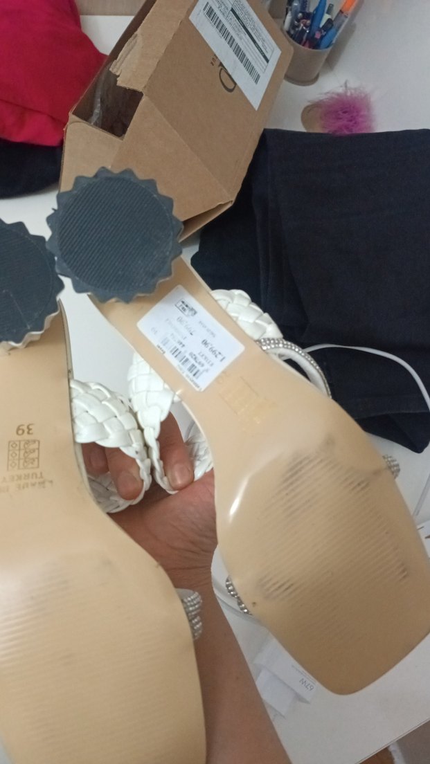 Beyaz Dolgu Topuklu Kadın Abiye Ayakkabı - Görsel 3