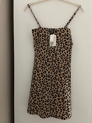 Hm etiketli leopar elbise