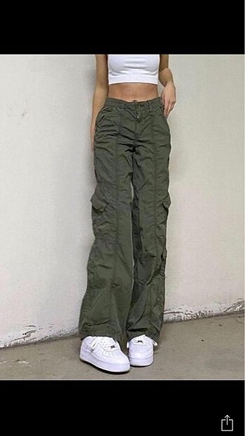 Y2k kargo pantolon haki