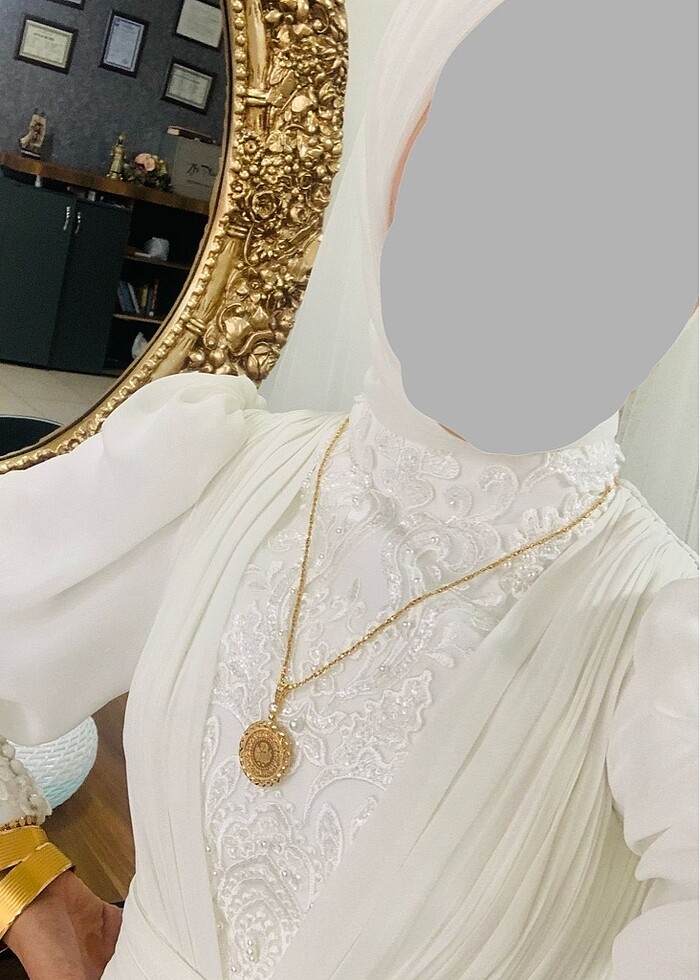 Tesettür gelinlik. Tesettür nikah elbisesi. Tesettür abiye - Görsel 3