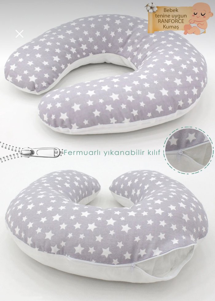 Gri Desenli Emzirme ve Hamile Yastığı - Görsel 4