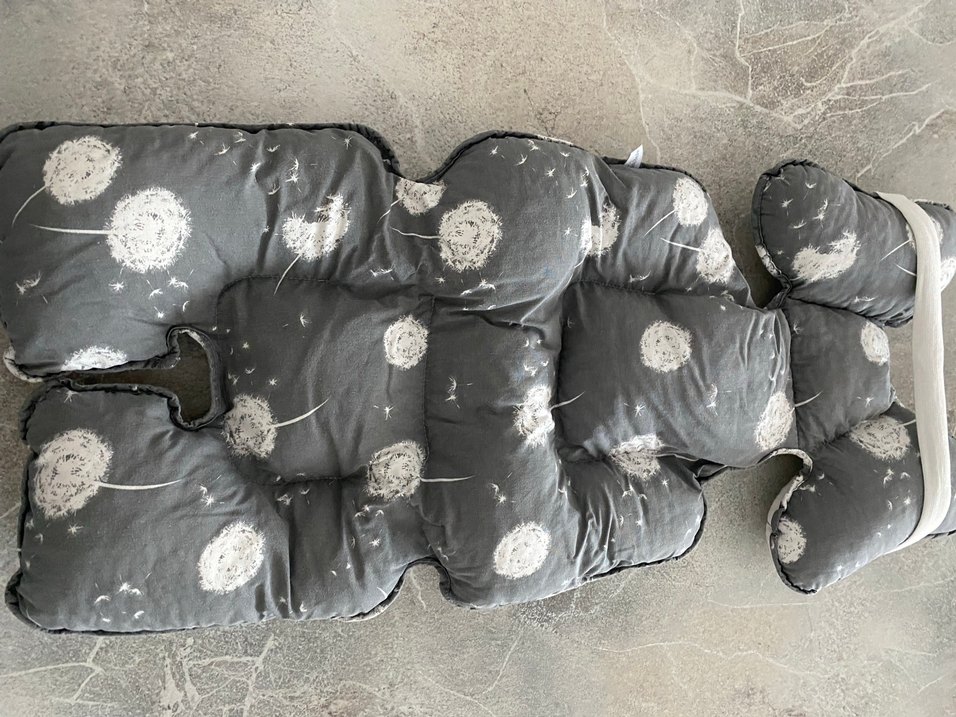 Gri Desenli Puset ve Oto Koltuğu Minderi - Görsel 4