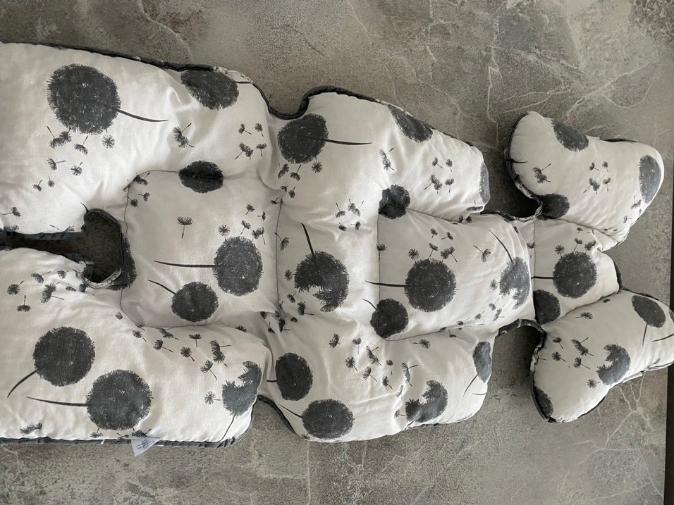 Gri Desenli Puset ve Oto Koltuğu Minderi - Görsel 5