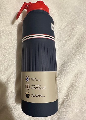 Hunter lacivert termos 
Tutma yeri silikon olarak tasarlanmıştır - Görsel 2