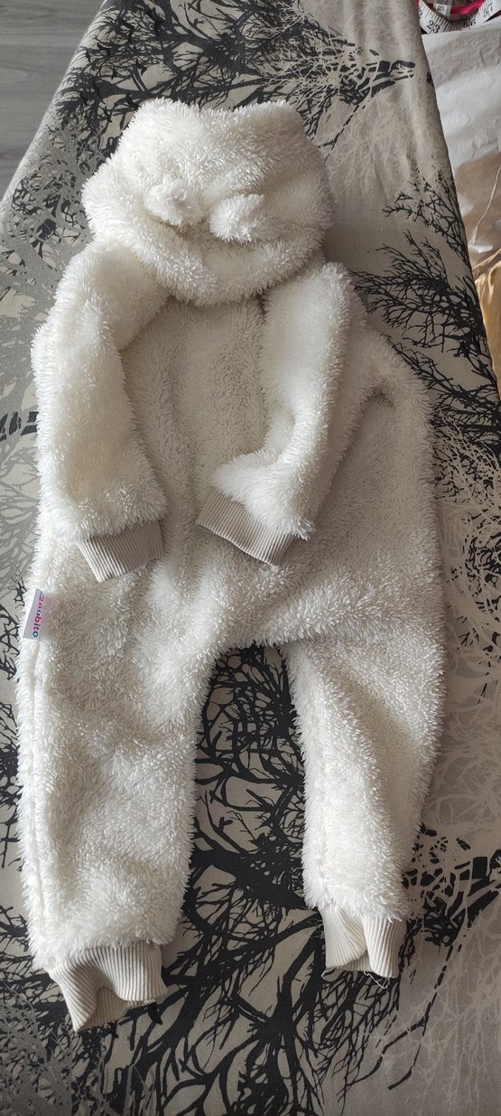 Bebek Kız Beyaz Kürklü Tulumu - Görsel 3