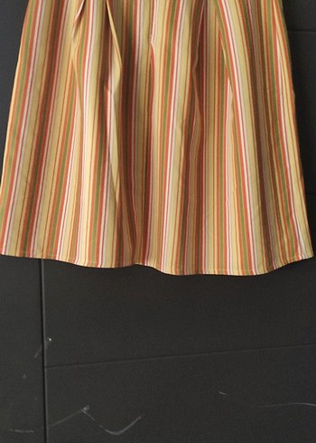 Çizgili Pilili Midi Hamile Etek - Görsel 3