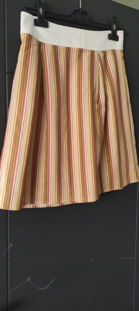 Çizgili Pilili Midi Hamile Etek - Görsel 2