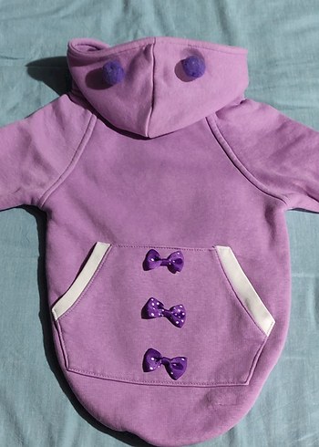 Düğmeli Mor Köpek Sweatshirtü