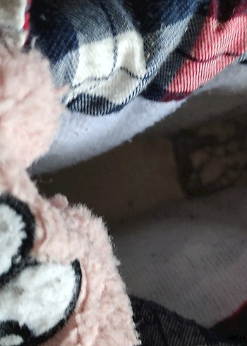 Kızlar için düğmeli pembe sıcak terlik - Görsel 6