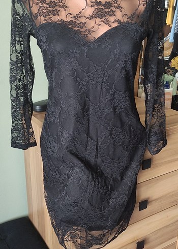 dantel mini elbise - Görsel 2