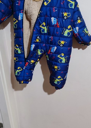 Renkli Desenli Mavi Bebek Tulumu - Görsel 2