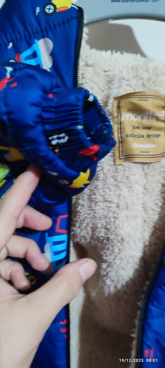 Renkli Desenli Mavi Bebek Tulumu - Görsel 5