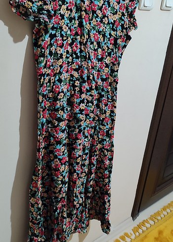 Çiçek Desenli Uzun Bohem Elbise - Görsel 5