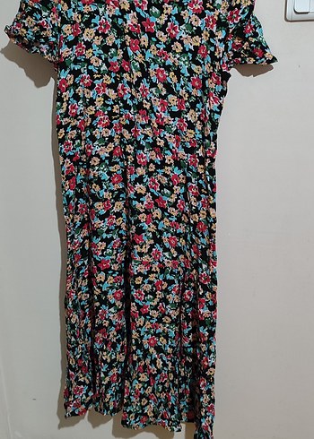 Çiçek Desenli Uzun Bohem Elbise - Görsel 3