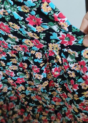 Çiçek Desenli Uzun Bohem Elbise - Görsel 7