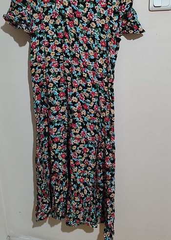 Çiçek Desenli Uzun Bohem Elbise - Görsel 2