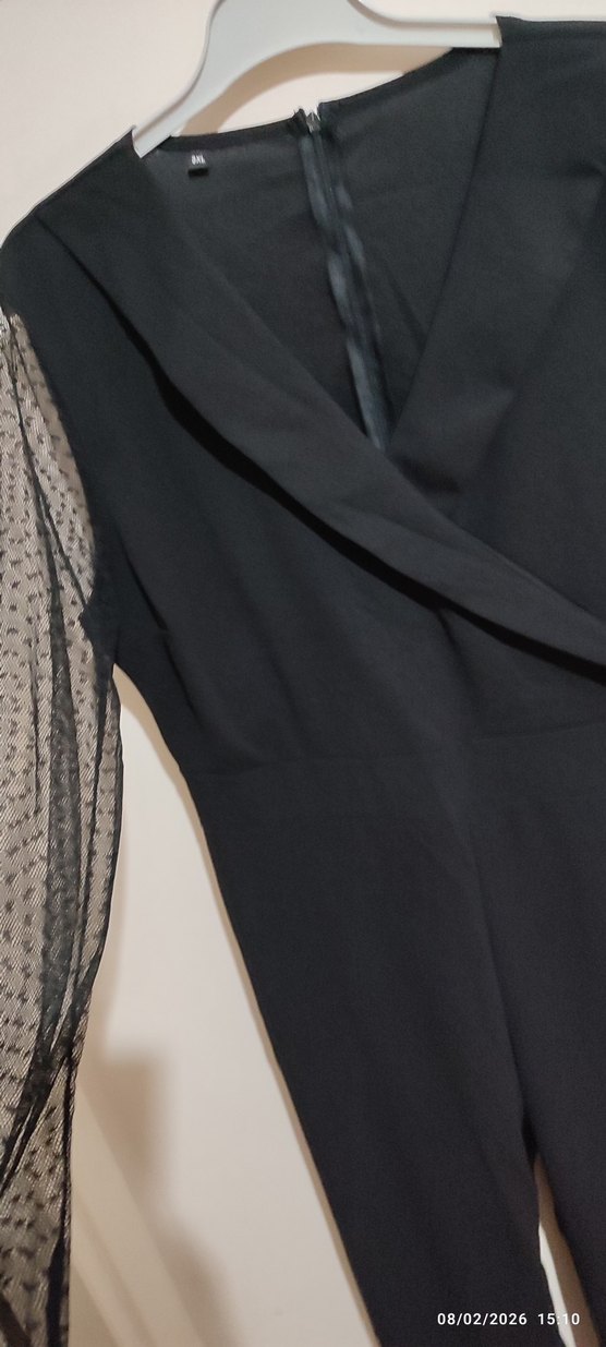 Siyah Uzun Kollu Gotik Tulum - Görsel 5