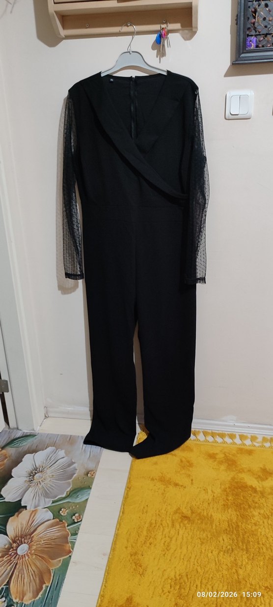 Siyah Uzun Kollu Gotik Tulum - Görsel 4