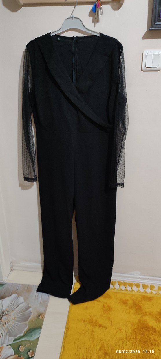 Siyah Uzun Kollu Gotik Tulum - Görsel 3