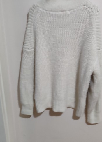 Beyaz Yüksek Yakalı Örgü Kadın Kazak 38 ve 40 de olur - Görsel 6