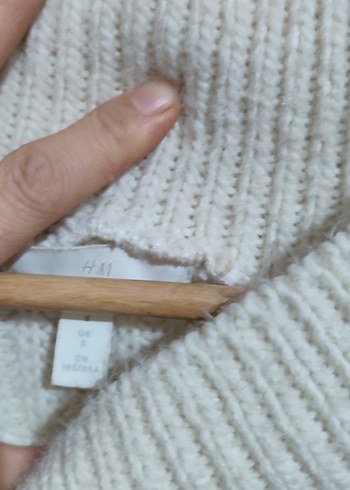 Beyaz Yüksek Yakalı Örgü Kadın Kazak 38 ve 40 de olur - Görsel 4