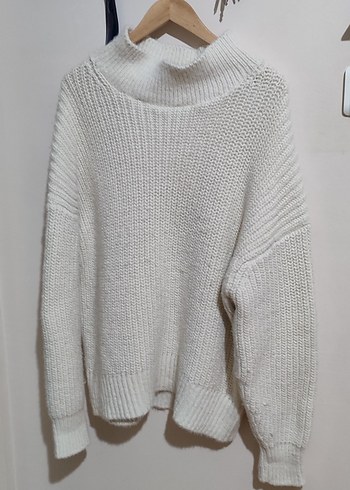 Beyaz Yüksek Yakalı Örgü Kadın Kazak 38 ve 40 de olur - Görsel 2