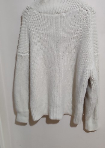 Beyaz Yüksek Yakalı Örgü Kadın Kazak 38 ve 40 de olur - Görsel 5