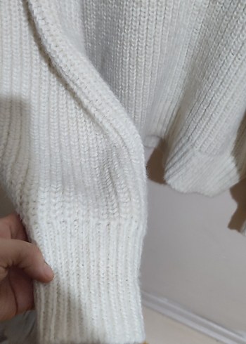 Beyaz Yüksek Yakalı Örgü Kadın Kazak 38 ve 40 de olur - Görsel 3