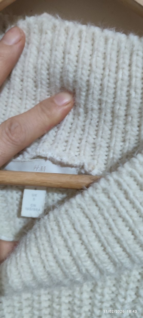 Beyaz Yüksek Yakalı Örgü Kadın Kazak 38 ve 40 de olur - Görsel 4