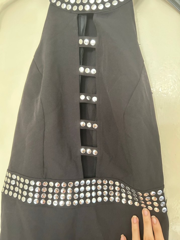 Siyah Taşlı kısa Abiye Elbise - Görsel 3