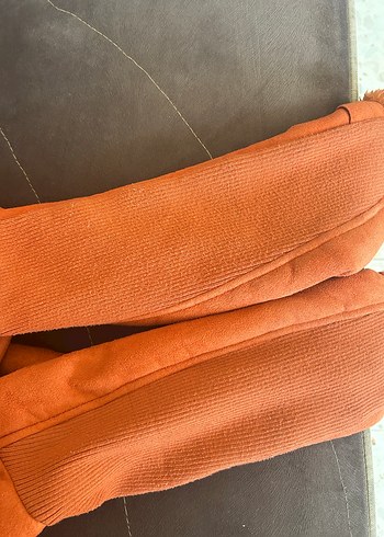 Kürk Detaylı Kadın Süet Mont - Görsel 4