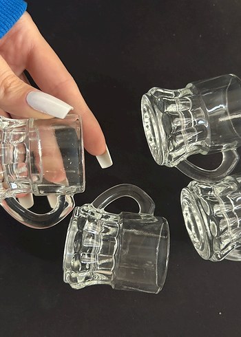 Şeffaf Mini Cam Kahve yanı - Görsel 3