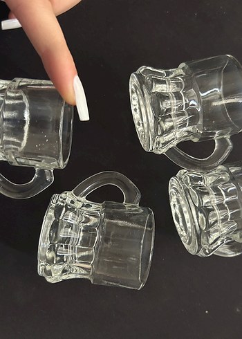 Şeffaf Mini Cam Kahve yanı - Görsel 4