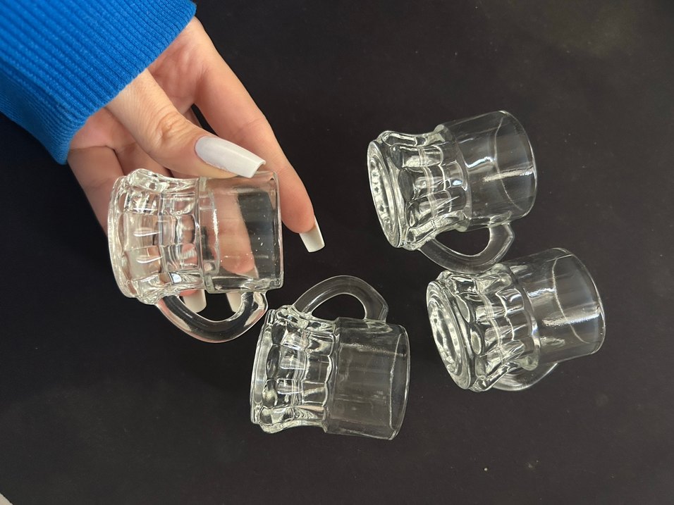 Şeffaf Mini Cam Kahve yanı - Görsel 3