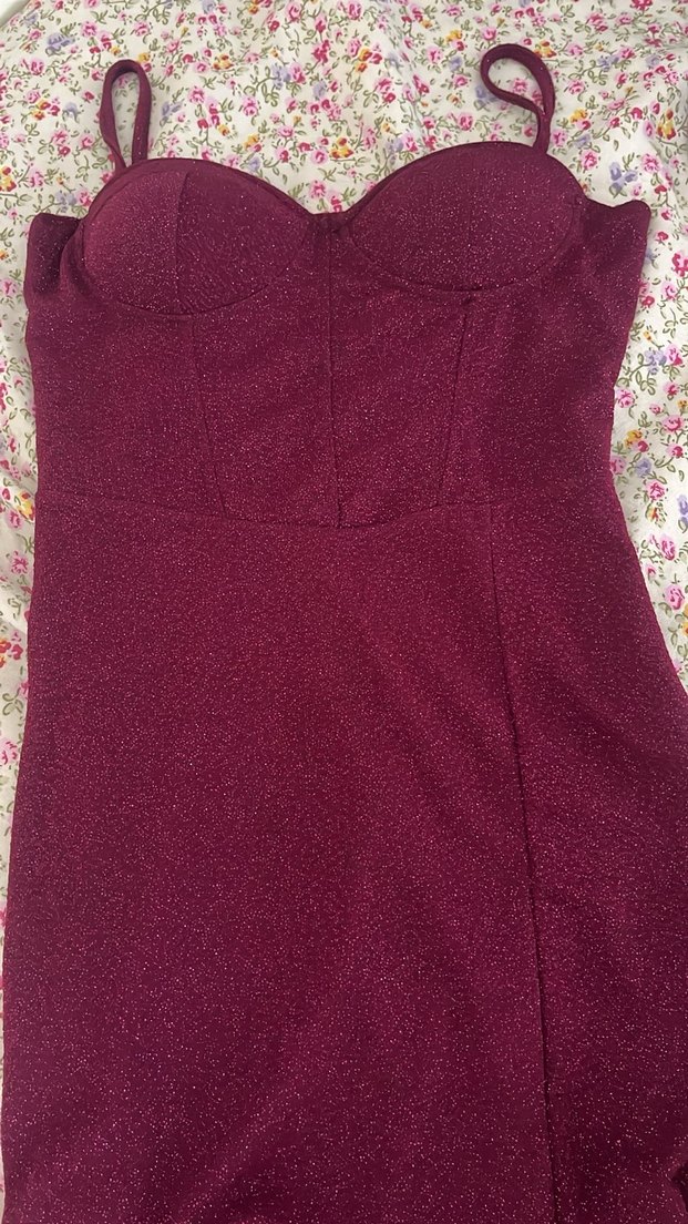 Bordo Uzun Boylu Strappy Büstiyer - Görsel 3