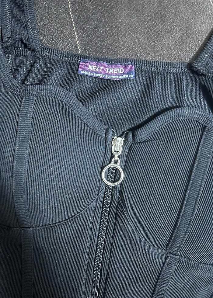 Siyah fermuarlı büstiyer - Görsel 2